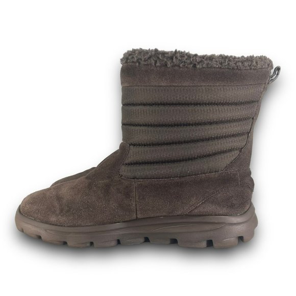 Skechers Go Walk Move Cuddly Boots 13695 Mid Calf Chocolate Brown Women 8.5 - Picture 4 of 9